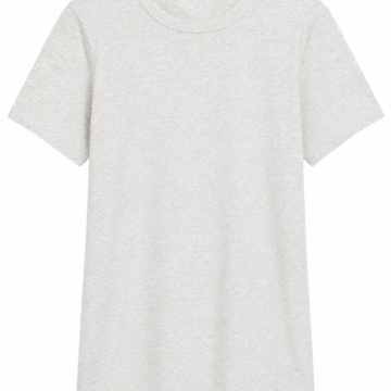Light Heather Grey Classic Crew Neck Short-Sleeve T-Shirt