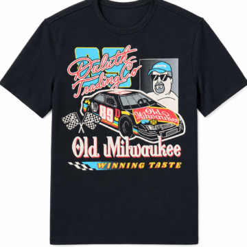Black Retro Graphic T-Shirt with Vintage Car Print