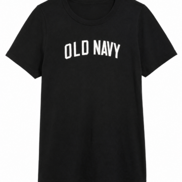 Black Classic Crewneck T-Shirt with White Brand Graphic