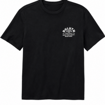 Solid Black Relaxed Fit T-Shirt with Small Chest Print