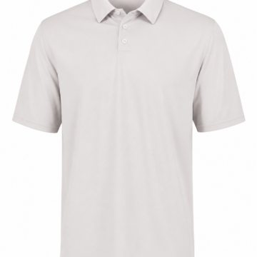 White Classic Fit Short-Sleeve Polo Shirt with Ribbed Collar
