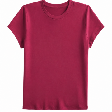 Dark Red Solid Crewneck T-Shirt with Relaxed Fit