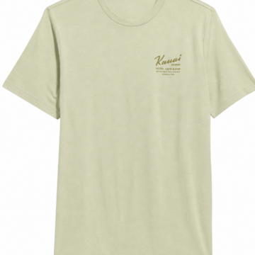 Pale Sage Green Crewneck T-Shirt with Small Chest Print