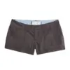 Dark Grey Straight-Fit Denim Shorts with Contrast Stitching