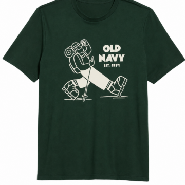 Dark Green Hiker Graphic Crew Neck T-Shirt