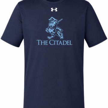 Navy Blue Graphic Crew Neck T-Shirt with Mascot Print