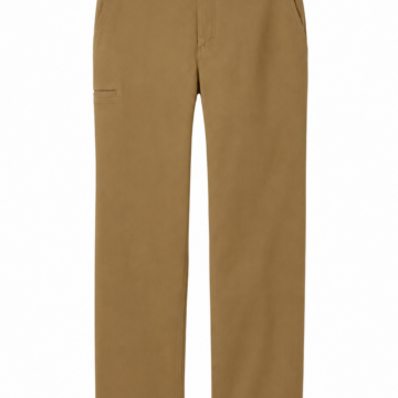 Khaki Straight-Fit Chino Pants with Welt Pocket
