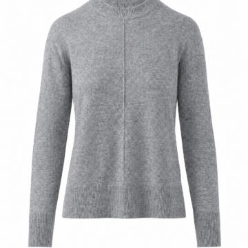 Heather Grey Mock Neck Sweater with Regular Fit