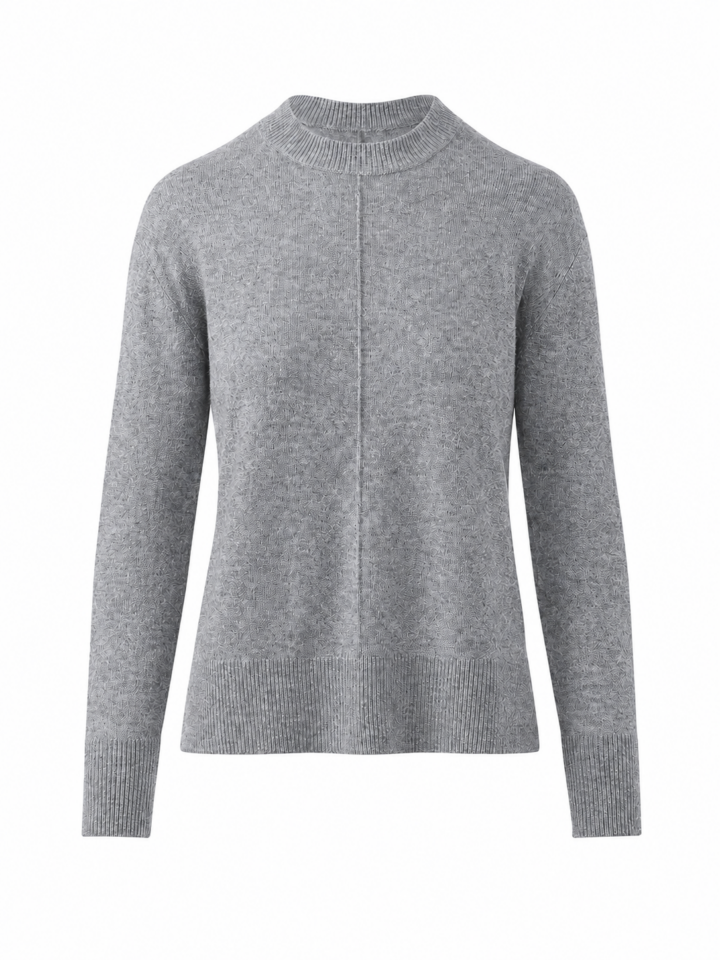 Heather Grey Mock Neck Sweater with Regular Fit