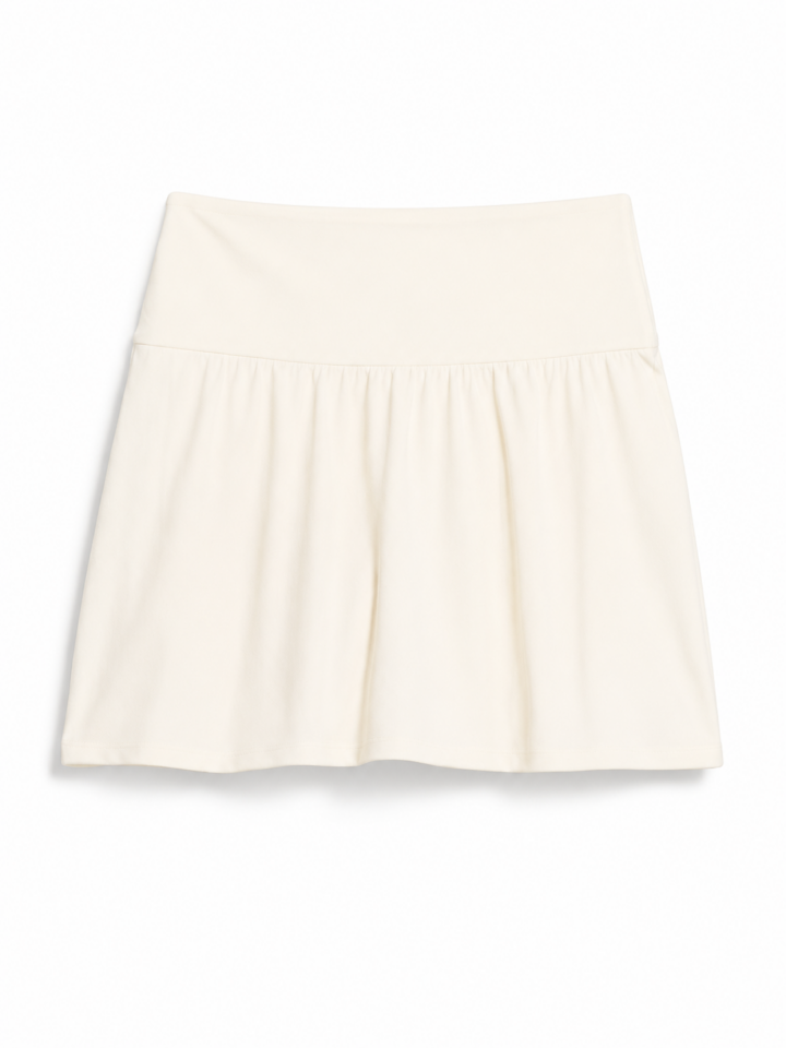 Off-White Pleated A-Line Mini Skirt