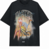 Faded Black Oversized T-Shirt with Bicycle Graphic