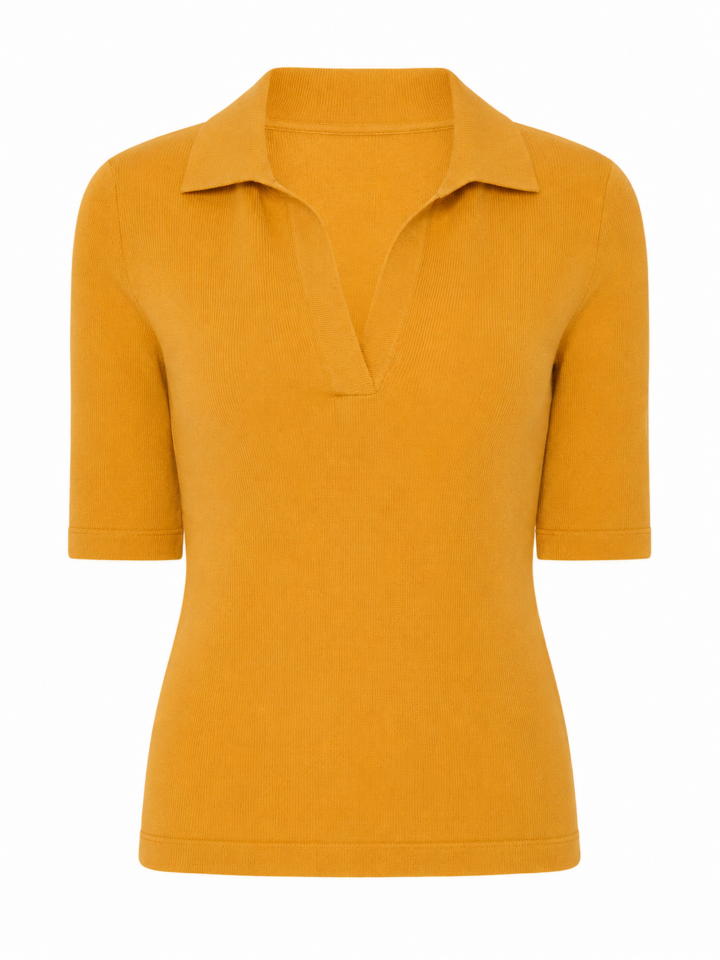 Mustard Yellow Slim Fit Short Sleeve Polo Top