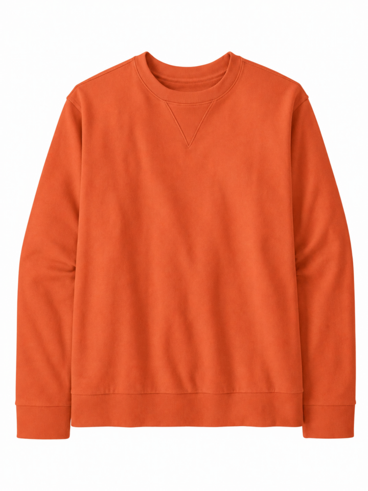 Orange Long-Sleeve Crewneck Sweatshirt