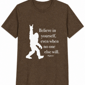 Heather Brown Bigfoot Graphic Crew Neck T-Shirt