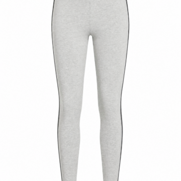 Light Heather Gray High-Waist Leggings with Contrast Piping