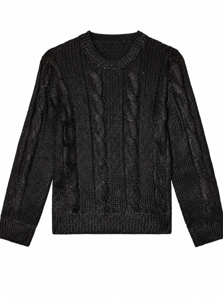 Black Cable Knit Sweater