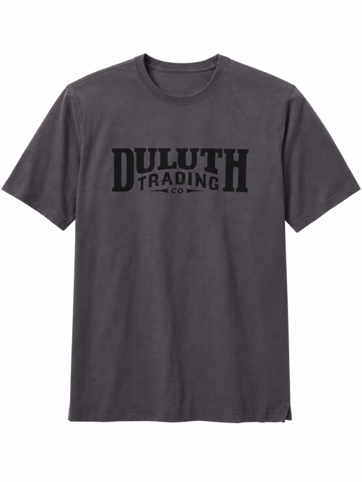 Dark Charcoal Vintage Graphic Crew Neck T-Shirt