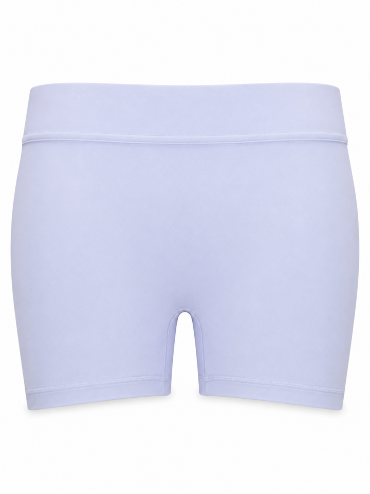 Lavender Fitted Mid-Thigh Shorts with Wide Waistband