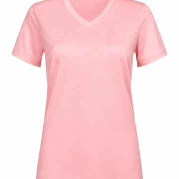 Pink V-Neck Short-Sleeve T-Shirt
