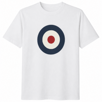 White Circular Graphic Crew Neck T-Shirt
