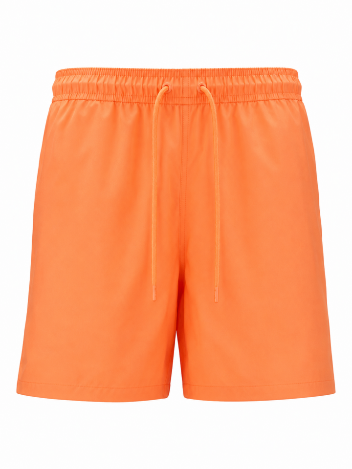 Orange Athletic Drawstring Shorts