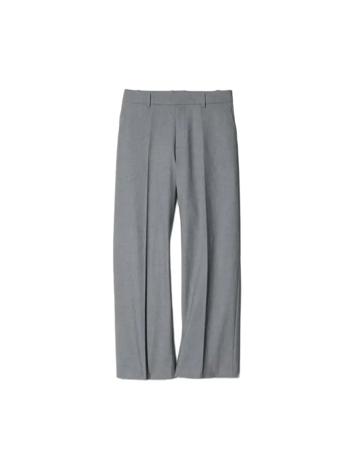 Medium Grey Wide-Leg Tailored Trousers