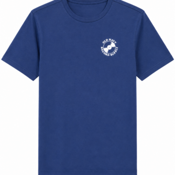 Solid Blue Crewneck T-Shirt with Small Chest Logo