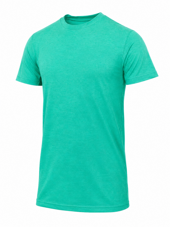 Teal Heather Crew Neck Short-Sleeve T-Shirt