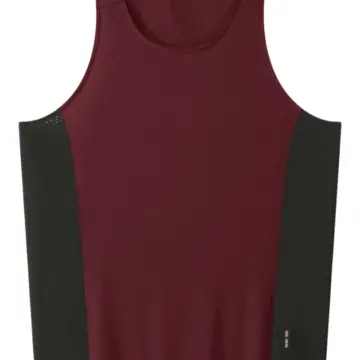 Burgundy Sleeveless Scoop Neck Tank Top with Contrast Side Panels