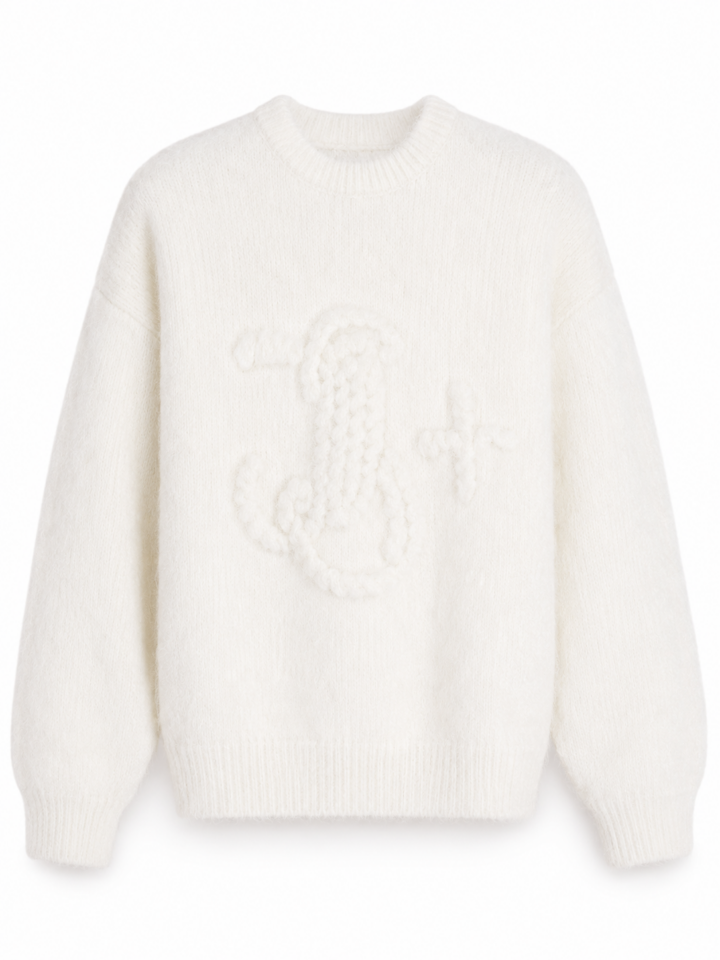 Off-White Cable Knit Abstract Sweater Oversized