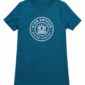 Heathered Dark Teal T-Shirt with Circular Logo Print