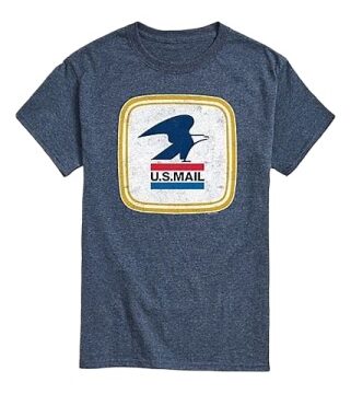 Heather Navy Vintage US Mail Graphic T-Shirt