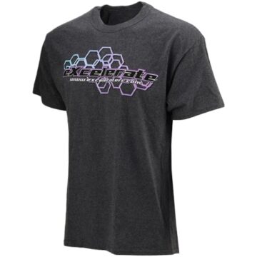 Charcoal Heather Relaxed Fit Short-Sleeve Crew Neck T-Shirt with Hexagon Graphic
