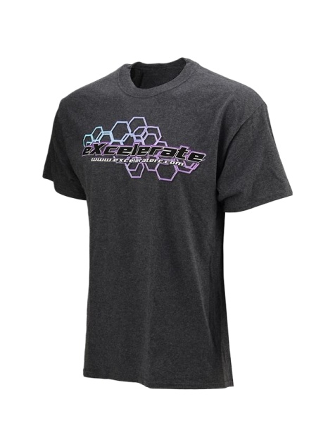 Charcoal Heather Relaxed Fit Short-Sleeve Crew Neck T-Shirt with Hexagon Graphic