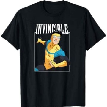 Black Relaxed Fit Short-Sleeve Crew Neck T-Shirt with Superhero Graphic