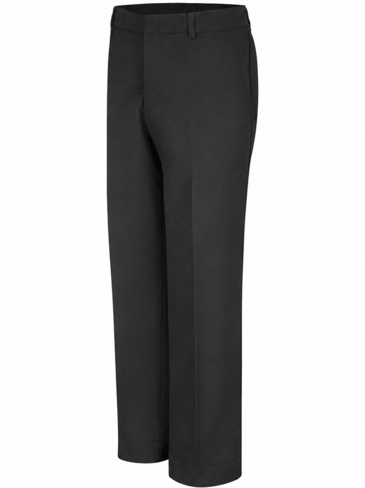 Black Slim Straight Trousers with Pressed Creases