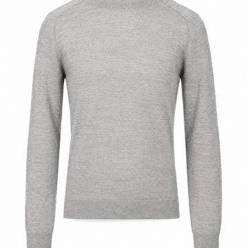Heather Grey Regular Fit Crew Neck Pullover with Raglan Sleeves