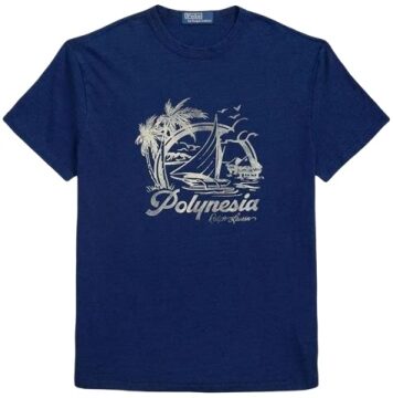 Solid Navy Polinesia Graphic T-Shirt