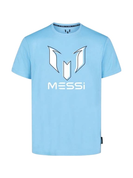 Light Blue Classic Crew Neck T-Shirt with Graphic Print