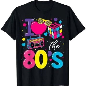 Black Retro 80s Graphic T-Shirt