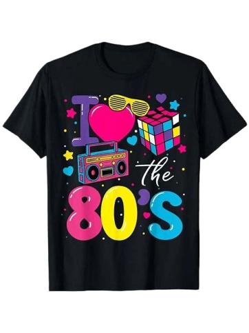 Black Retro 80s Graphic T-Shirt
